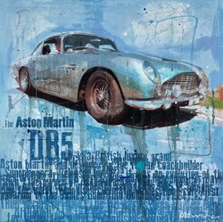 Aston Martin DB5 by Markus Haub - Original Painting on Box Canvas sized 24x24 inches. Available from Whitewall Galleries